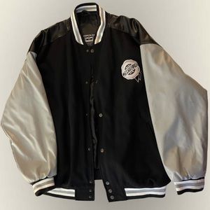 Chrysler Varsity Jacket Snap button XXL black/grey/white